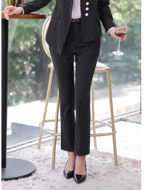 女式三?？蹢l紋西裝配套西褲 黑色