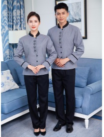 保潔服立領(lǐng)一?？刍ㄟ?灰色